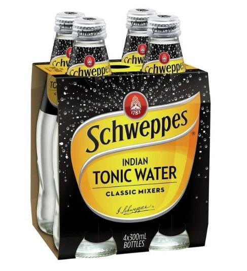 Schweppes Tonic Water Glass 300ml - 4 Pack