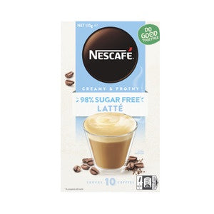 Nescafe  Coffee Sugar Free Latte Sachets 10 pk