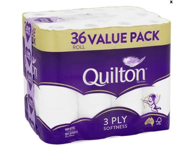 Quilton 3ply Value 36Pk Toilet Rolls