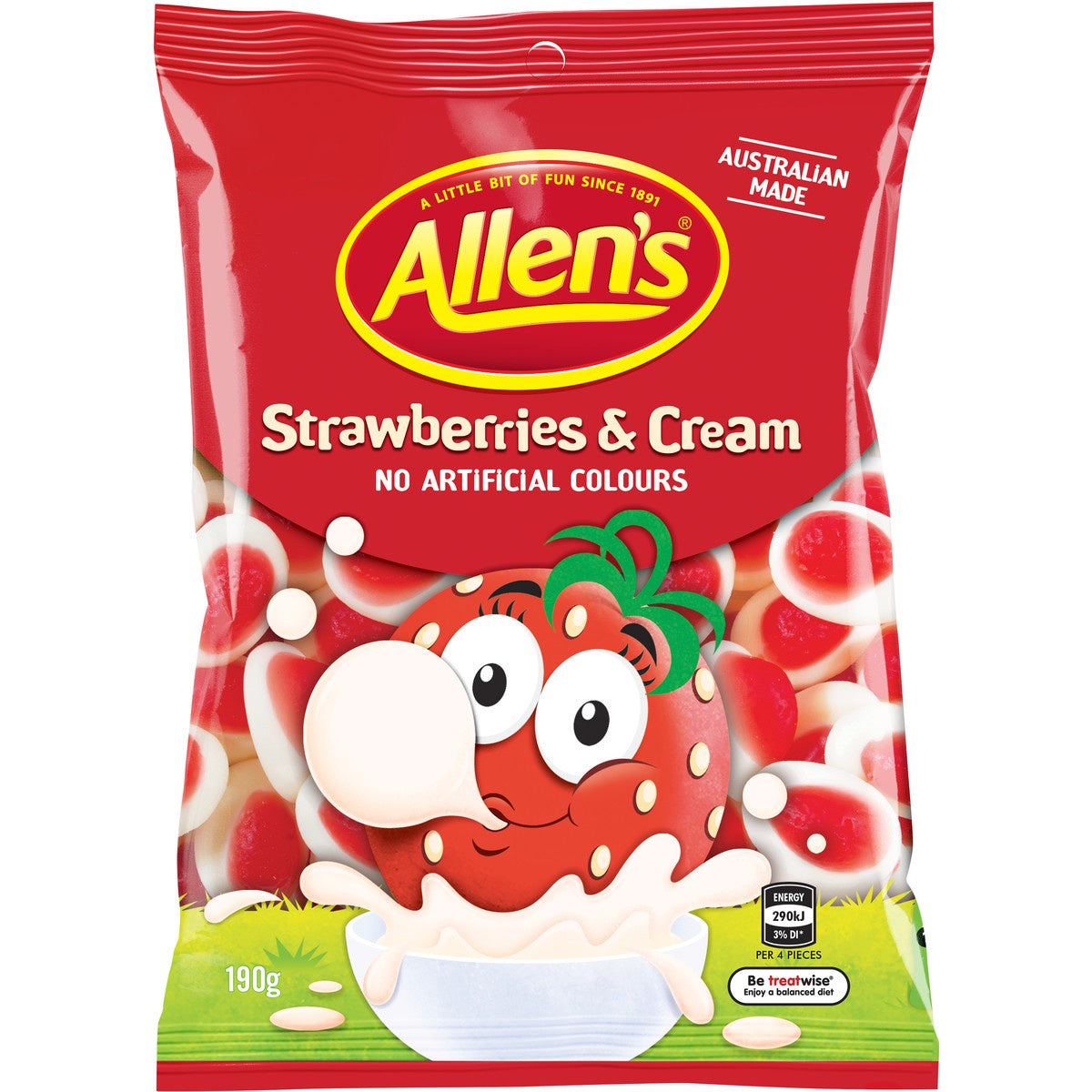 Allens Strawberries & Cream 190g