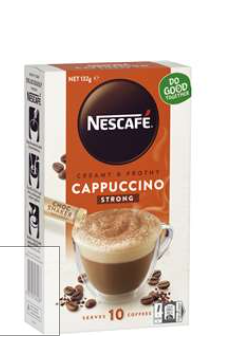 Nescafe Coffee Cappuccino Sachets 10pk - Strong