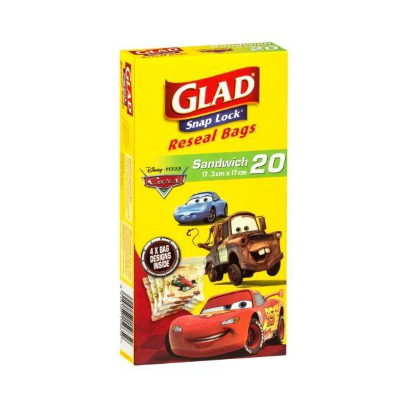 Glad Snaplock Sandwich Bag Kids Boys 20pk