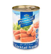 Plumrose Premium Cocktail Franks Skinless 400g