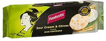 Fantastic Rice Crackers - Sour Cream & Chives 100g