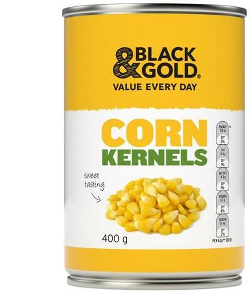 Black and Gold Corn Kernels Canned 400g