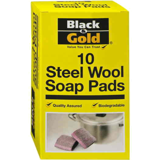 Black & Gold Steel Soap Pads 10pk