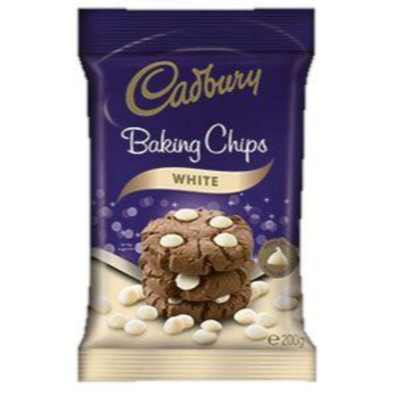 Cadbury Baking Choc Chips 200gm - White