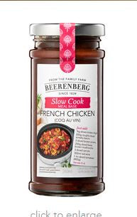 Beerenberg French Chicken Coq Au Vin Slow Cook Sauce 240ml