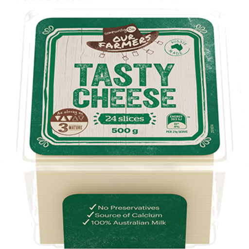 Community Co Tasty Cheese Slices - 500g