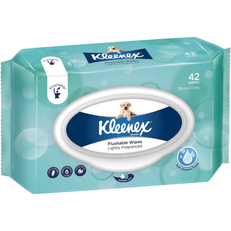 Kleenex Flushable Wipes Scented 42/pack