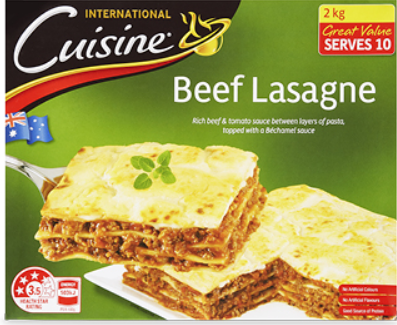 International Cuisine Beef Lasagne 2kg