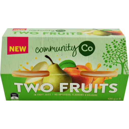 Community Co Two Fruits in Juice 4pk 125g