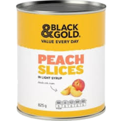 Black & Gold Sliced Peaches 825g