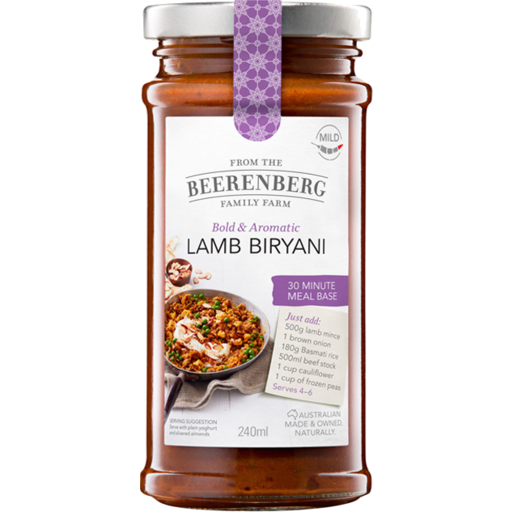 Beerenberg Lamb Biryani Meal Base 240ml