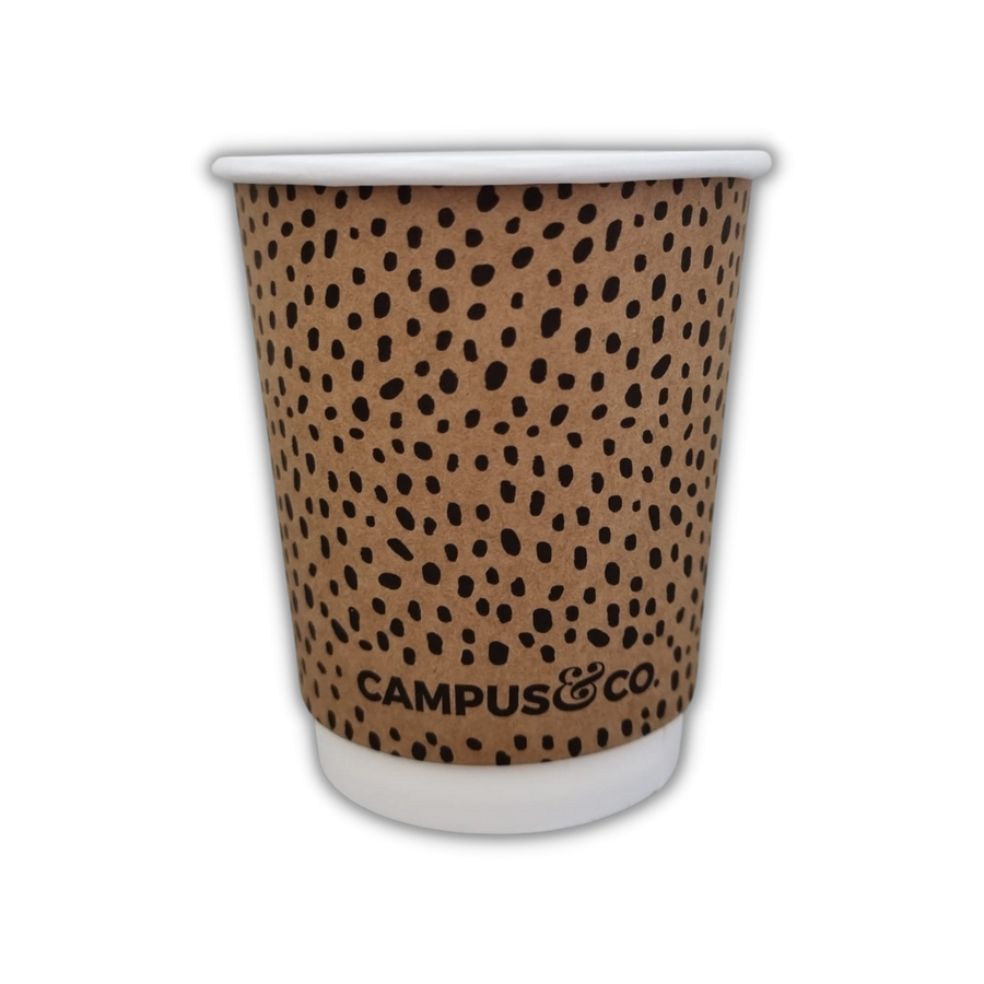 Campus & Co Double Wall Abstract on Kraft Coffee Cup 25pk