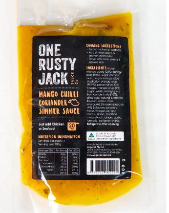 One Rusty Jack Mango Chilli Coriander Simmer Sauce 400g