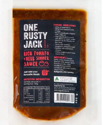 One Rusty Jack Rich Tomato & Herb Simmer Sauce 400g