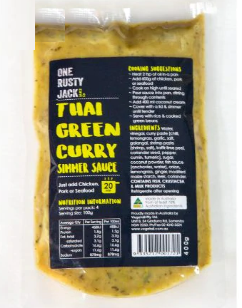 One Rusty Jack Thai Green Curry Simmer Sauce 400g